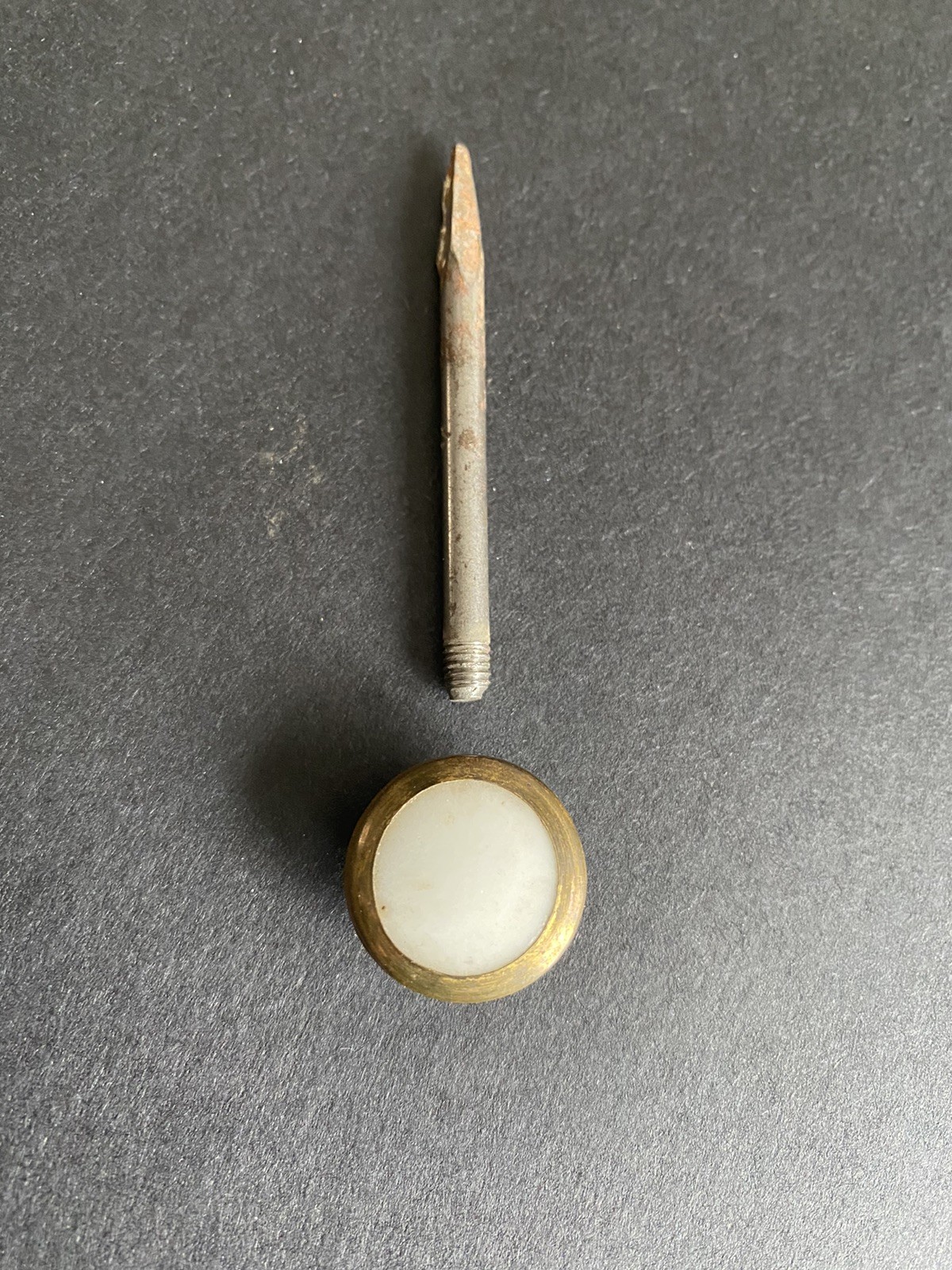 Vintage Victorian Porcelain Picture Hanging Nail- 2 3/4”