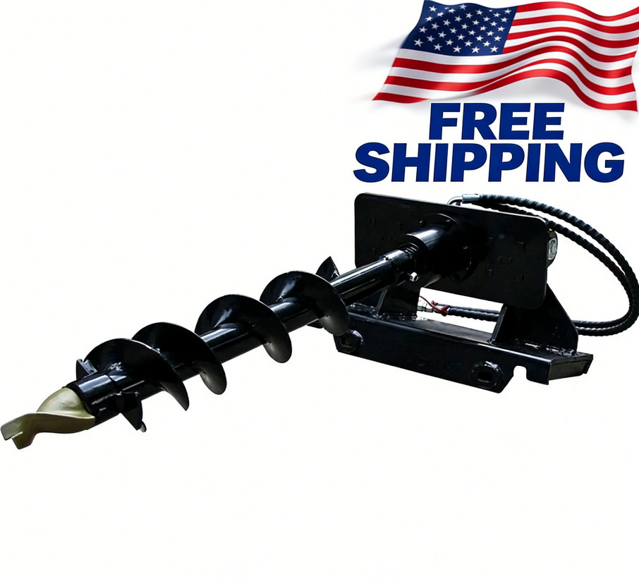 8'' Auger for Mini Skid Steer Loader Attachment Post Hole Drill USA FREE SHIP