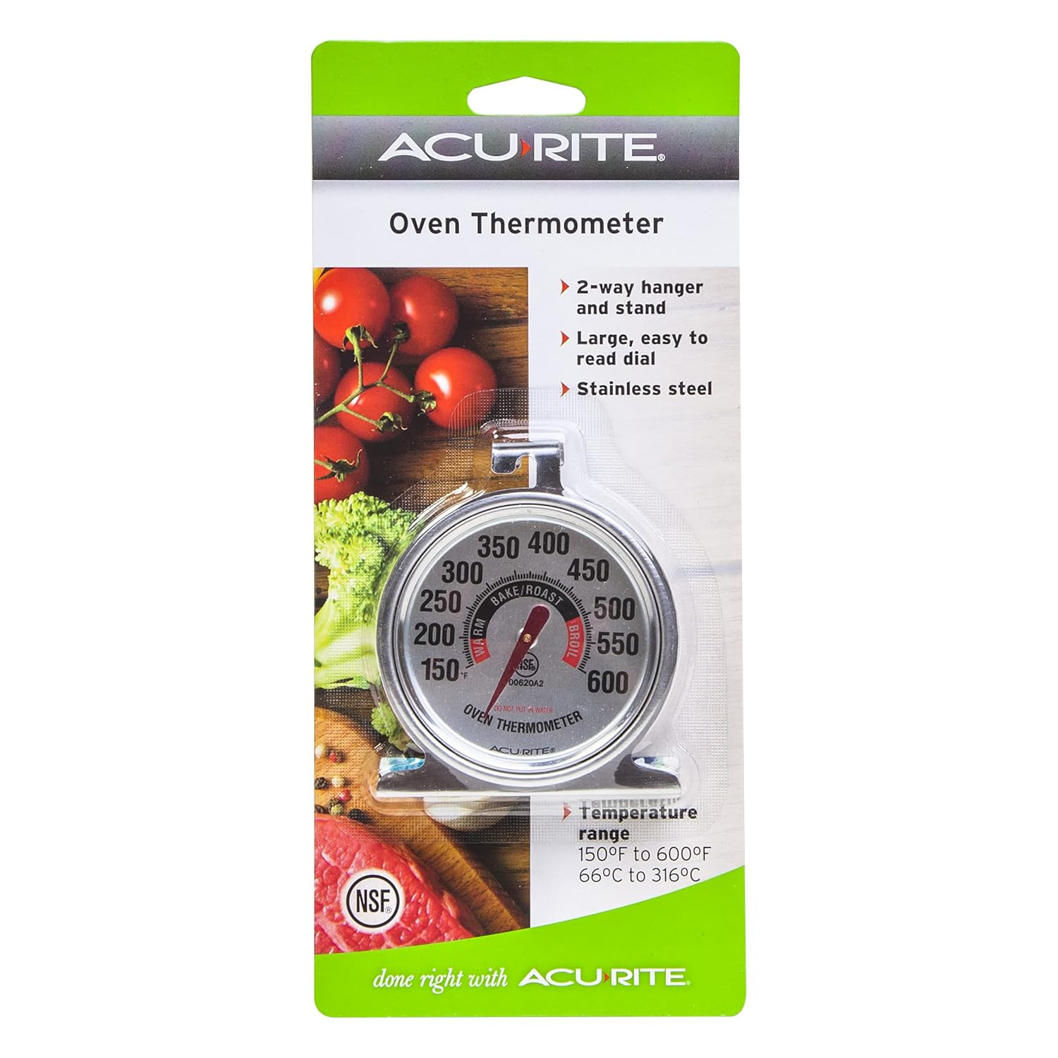00620A2 Stainless Steel Oven Thermometer (150°F to 600°F)