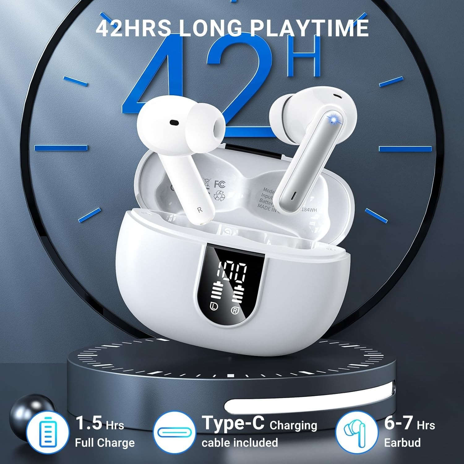 2025 Wireless Bluetooth 5.4 Earbuds Headphones For iPhone Samsung Galaxy Android