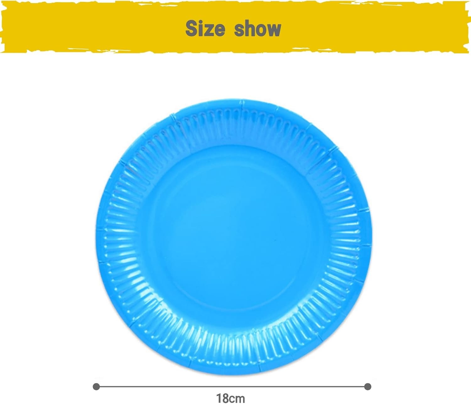 50 Count Heavy-Duty Party Paper Plates in Assorted Colors for All Occasions