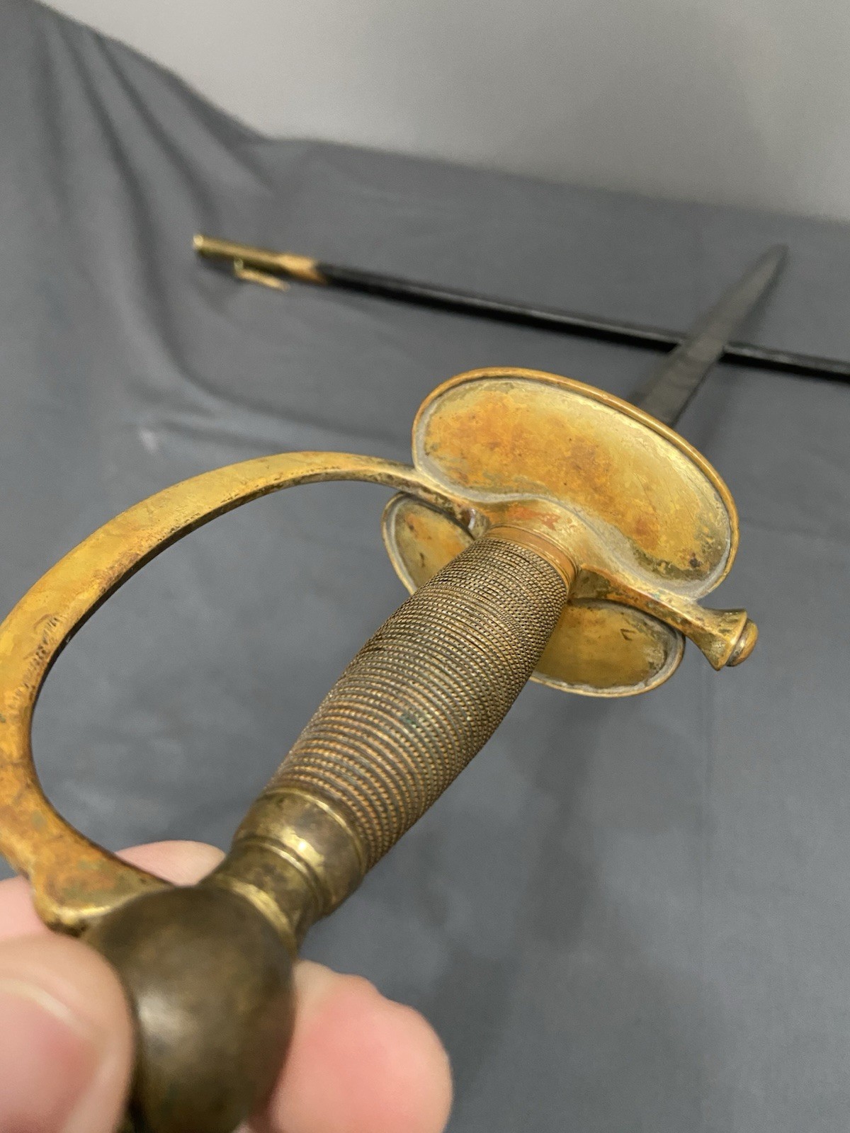 Original Early CIVIL WAR Ames M1840 NCO Sword 1862 w/Repro Leather Scabbard