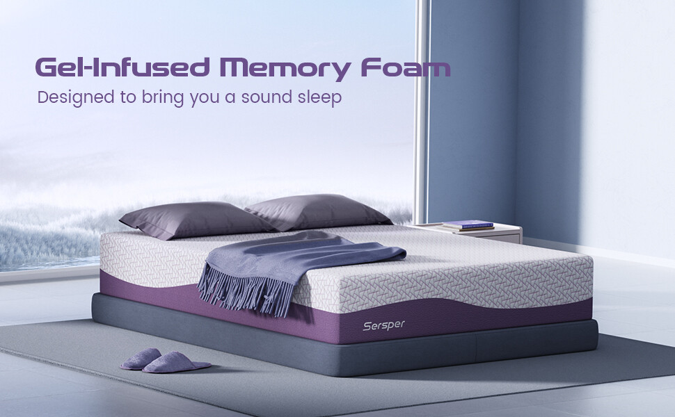 8/10/12/14Inch Gel Infused Memory Foam Twin XL Full Queen King Mattress in a Box