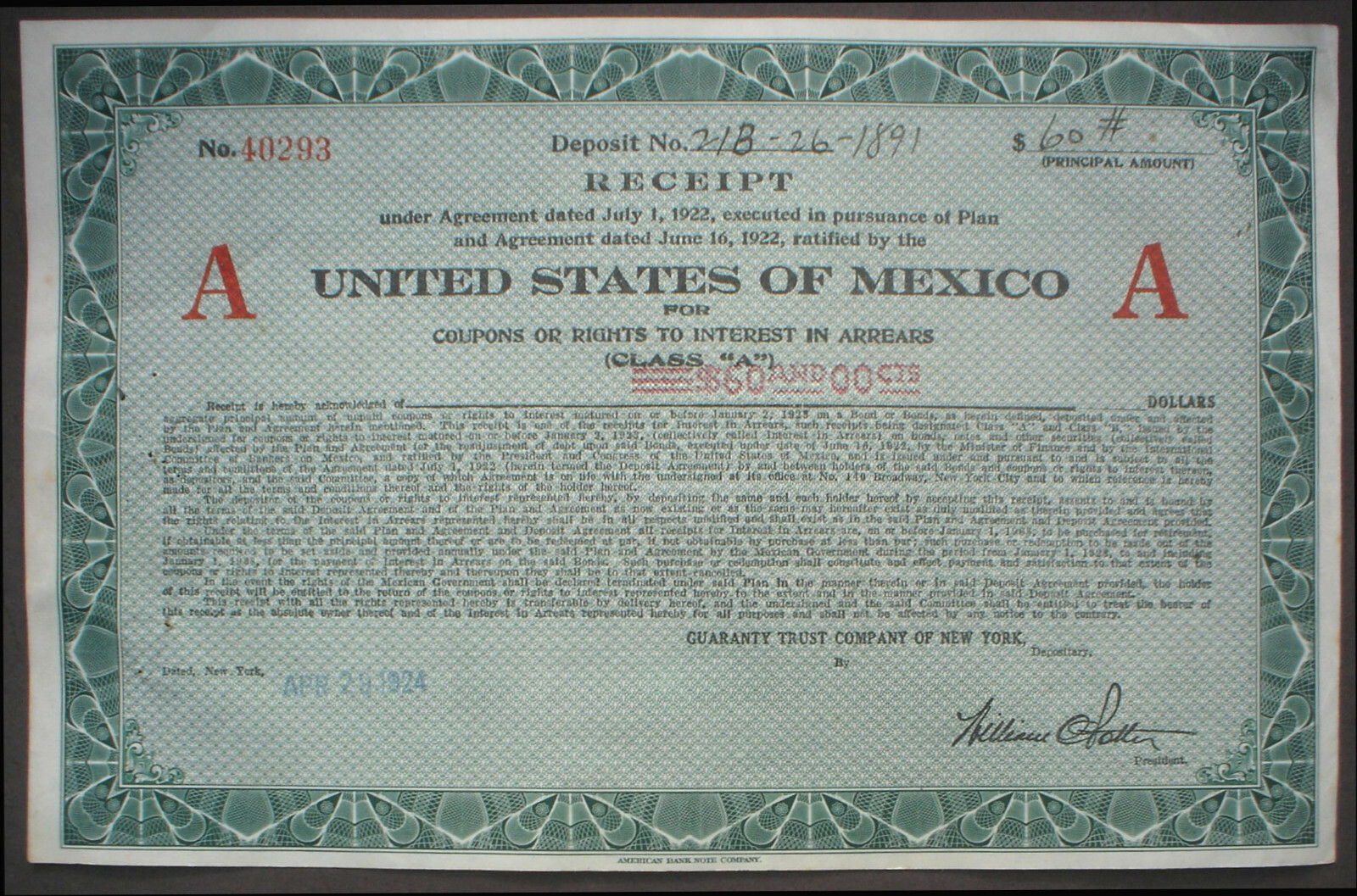 Mexico 20 x Mexican Stocks & Bonds uncancelled + coupons