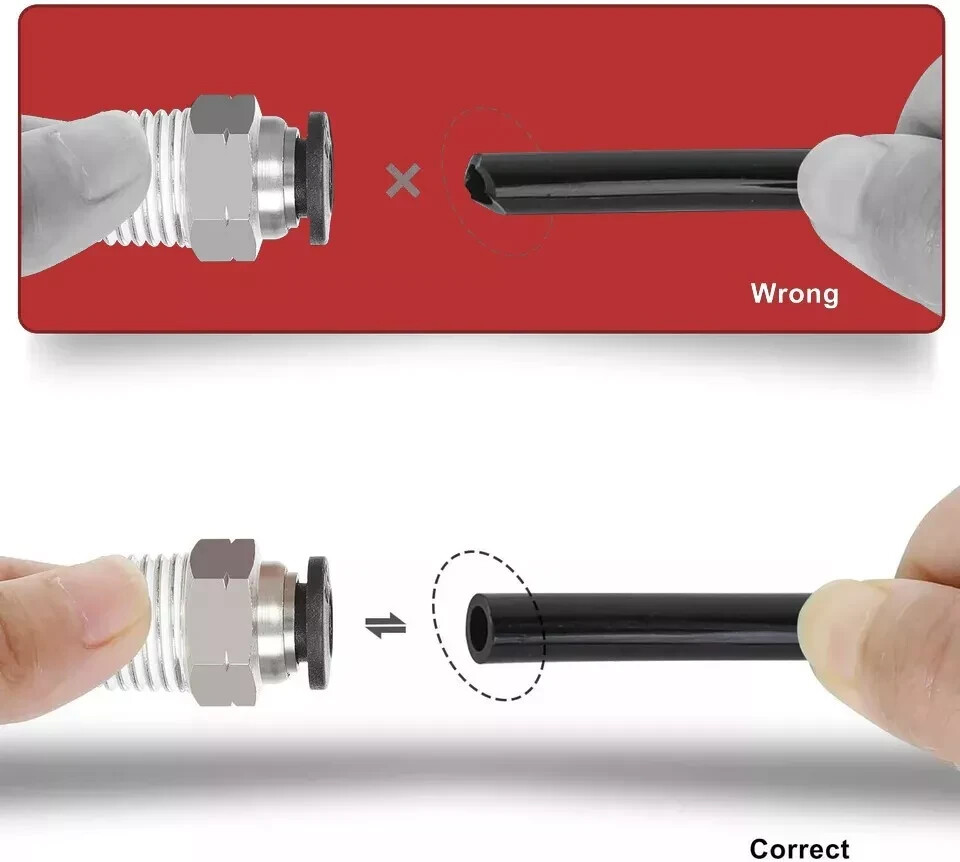 OD 1/4" Nylon Air Line DOT Hose 33ft 50ft 100ft 200ft Or Push To Connect Fitting