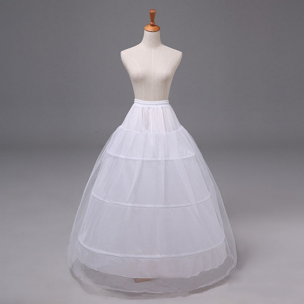 Wedding Crinoline Petticoat with Stiff Tulle 3-Hoop Steel Frame for Full Skirt