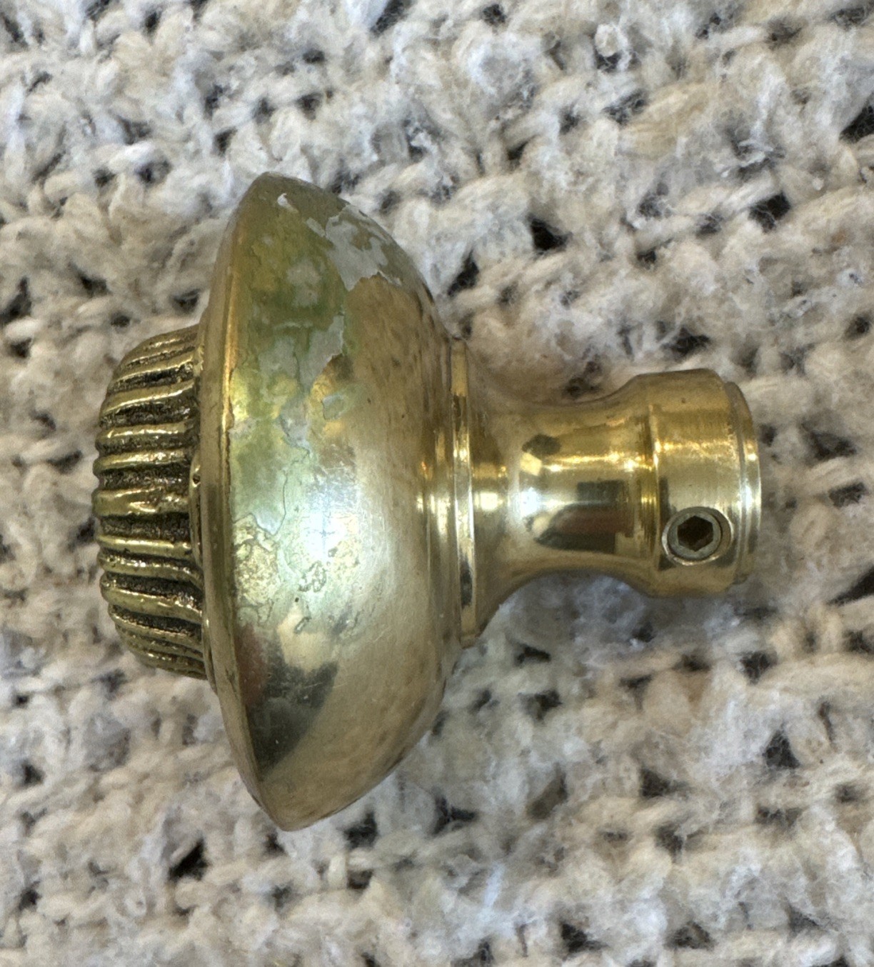 Vintage Ornate Solid Brass Door Knob, Portugal, Mid-Century, Floral Rosette