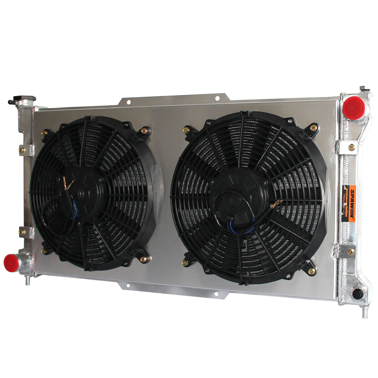 SPAWON Radiator + Fan Shroud For Subaru Legacy L LS 2.5L 2.2L H4 1995-1999 AT MT