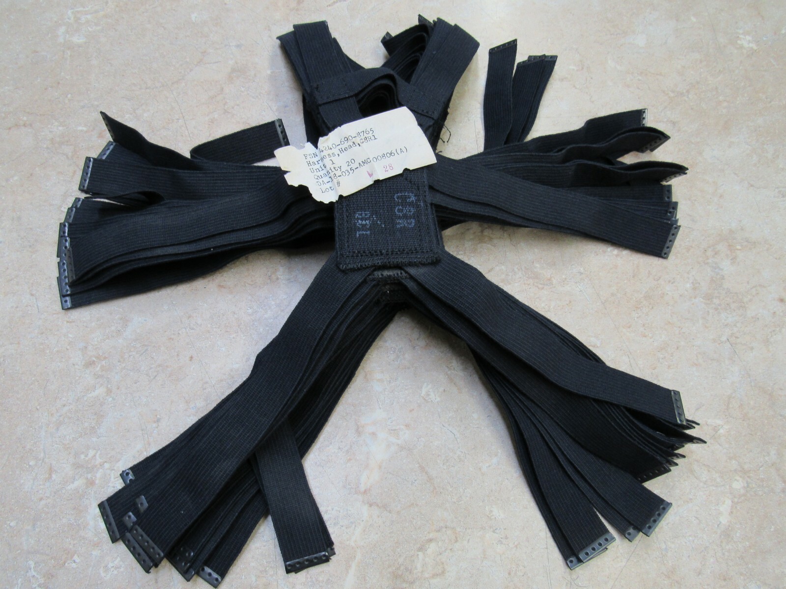 US M17 Gas Mask Head Harness Strap C8R1 New Old Stock Vietnam Era M17A1 M17A2