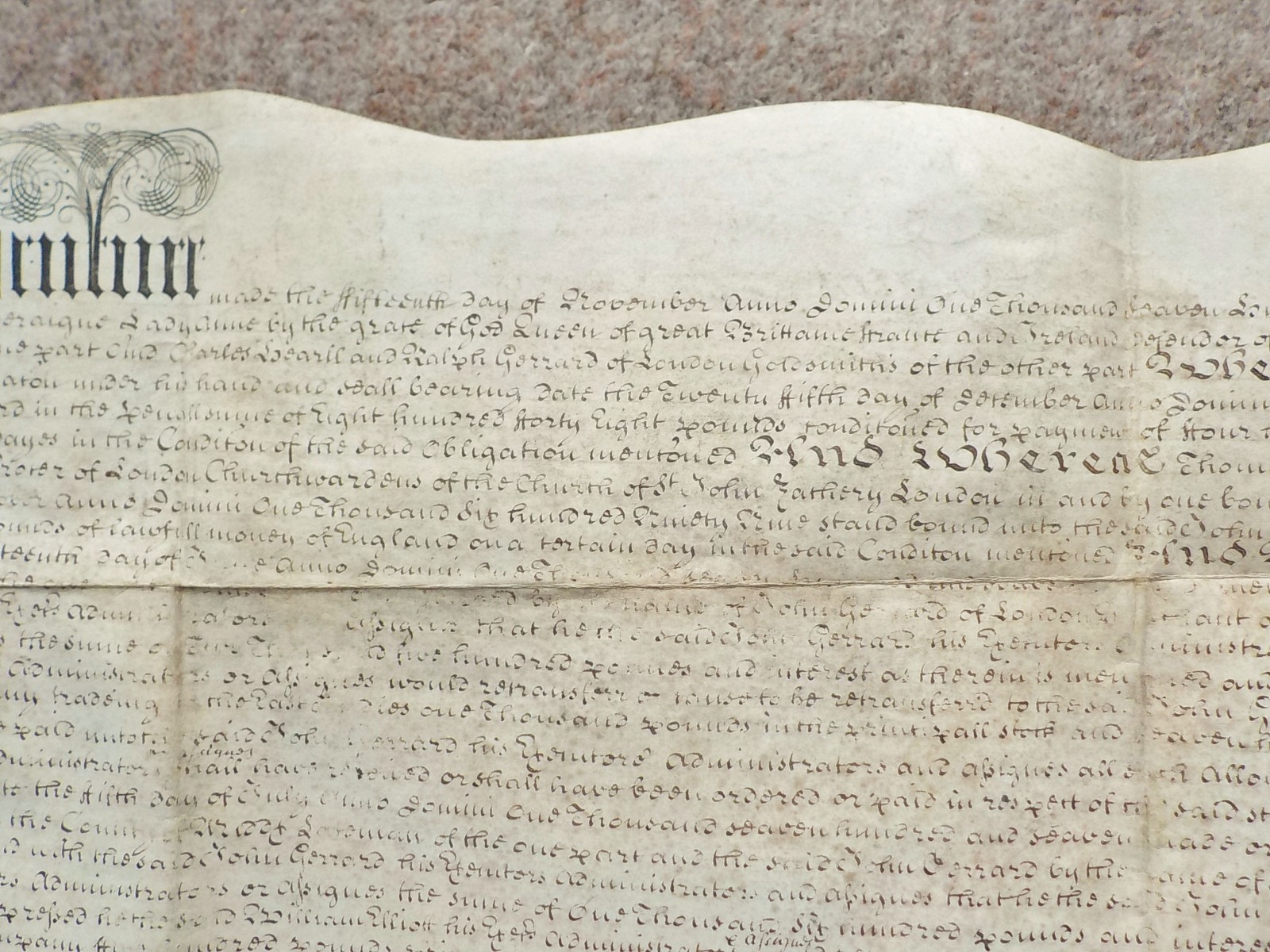 1709 London Covent Garden Drury Lane Vellum Deed Indenture + extra Document