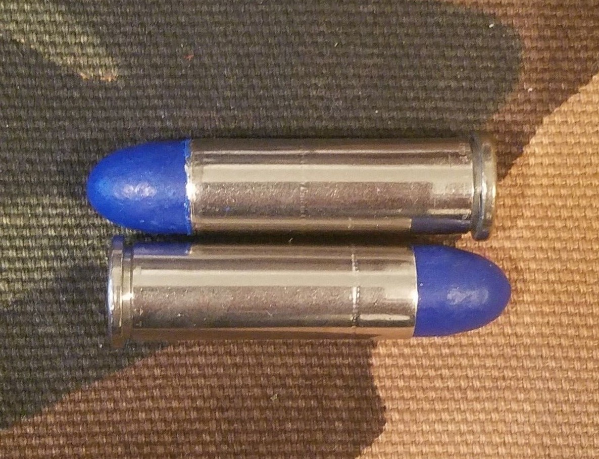 38 SPECIAL SNAP CAPS SET OF 12, BLUE AND NICKEL, REAL 125gr WEIGHT!!!