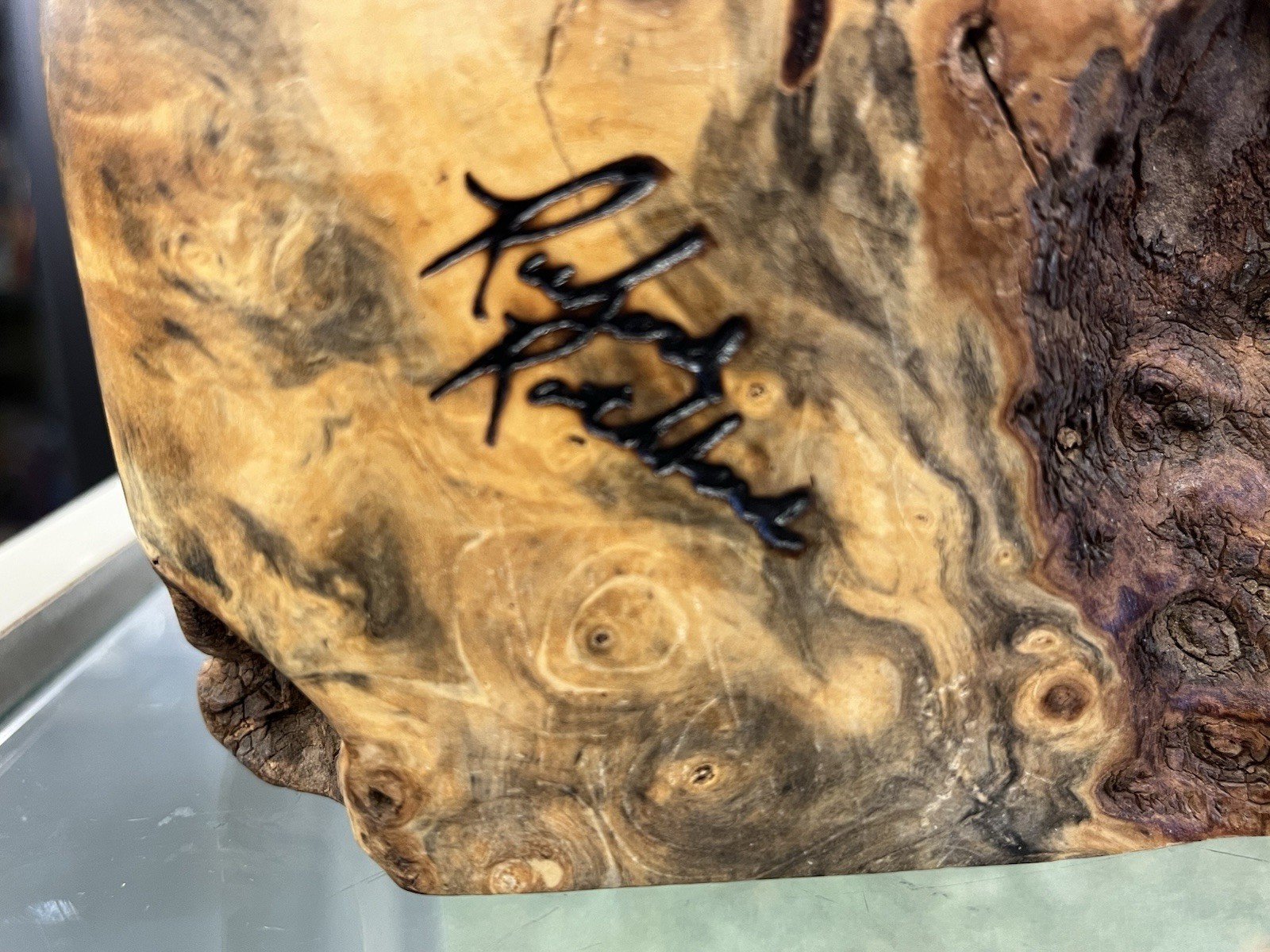 Vintage Desk Organizer Wood Handmade Ultra Rare 1 Of 1 Carved Wood