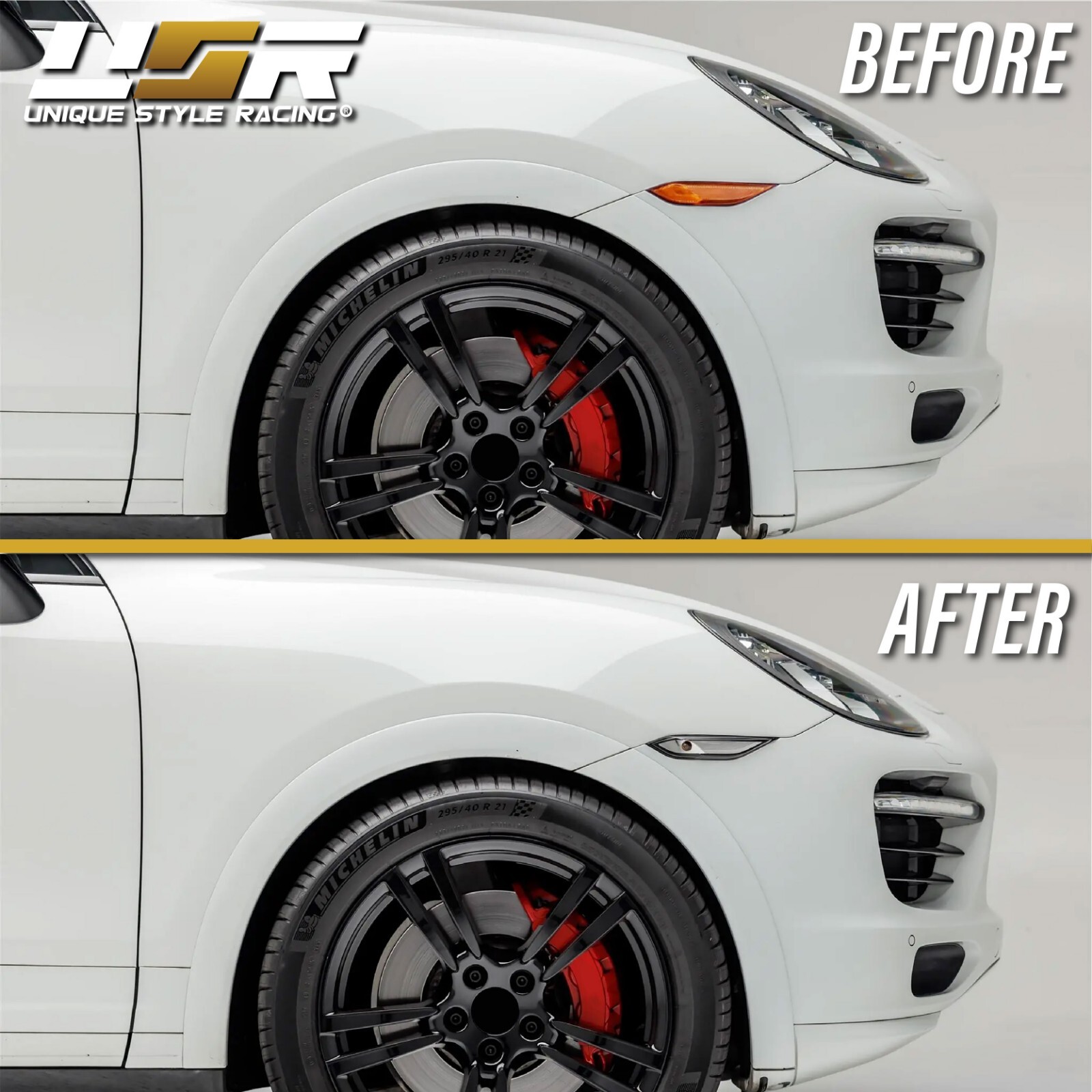 Euro CLEAR White-Out Bumper Side Marker Light Pair For 11-14 Porsche Cayenne 958