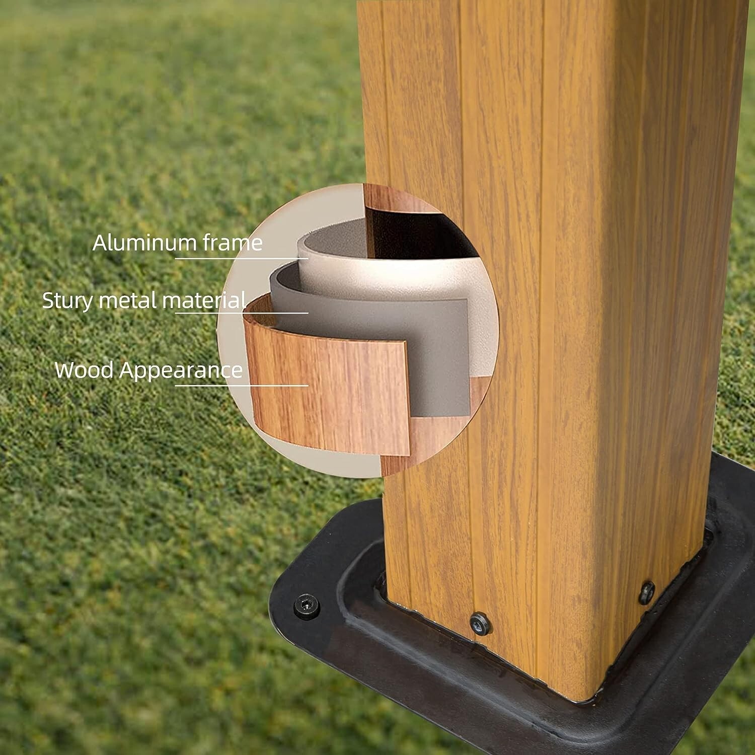 Domi 12' x 14' Outdoor Hardtop Gazebo w/Galvanized Steel Canopy(Wood Looking)