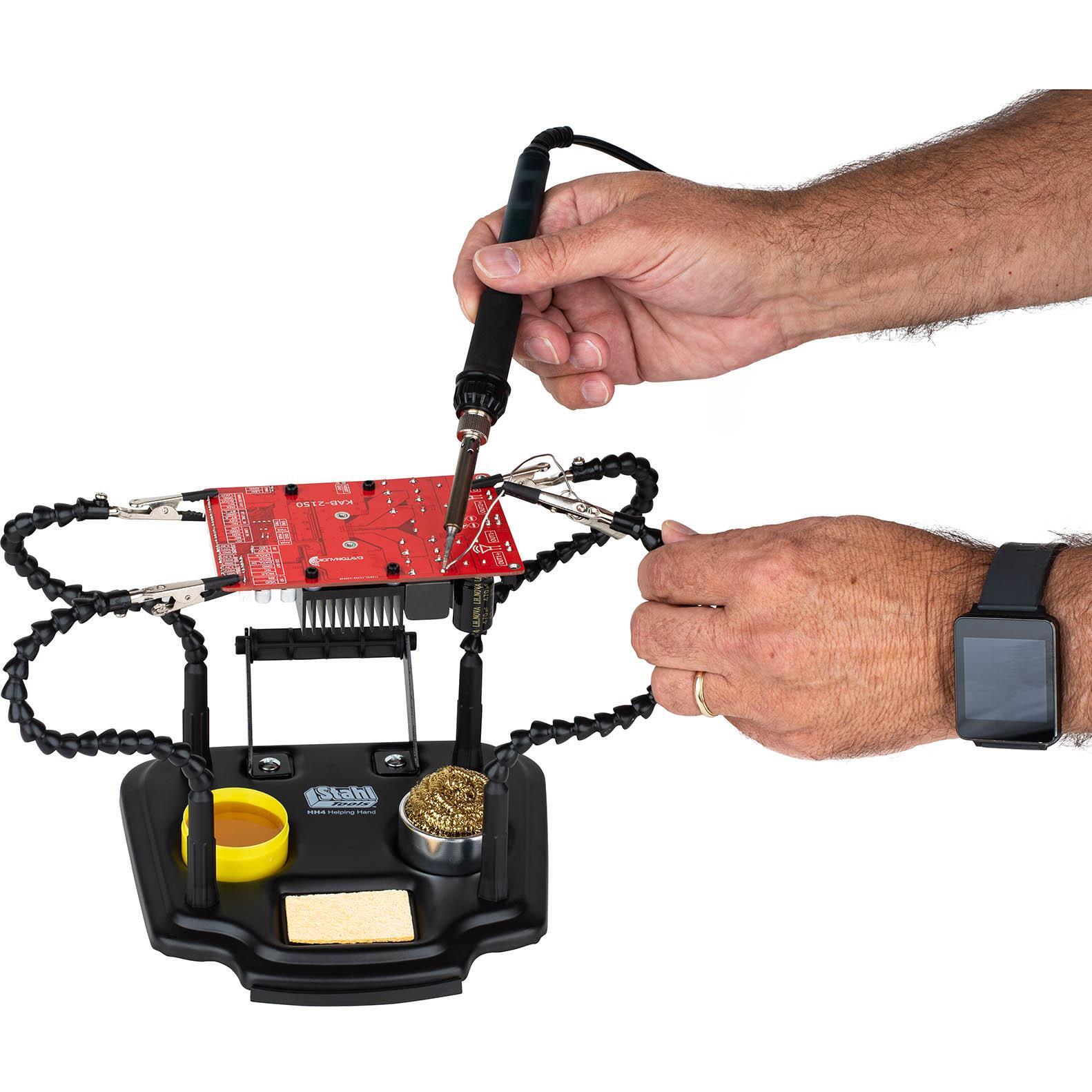 Stahl Tools HH4 Helping Hand with 4 Flexible Arms, Tip Cleaner, Rosin, and Solde