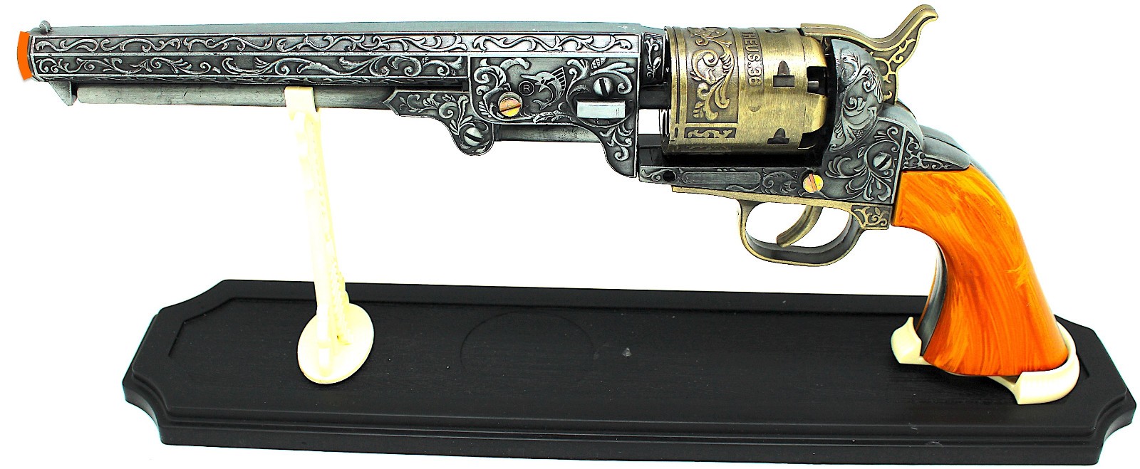 13" New! Vintage 1851 COLT NAVY Revolver REPLICA Pistol GUN Silver BRASS Prop