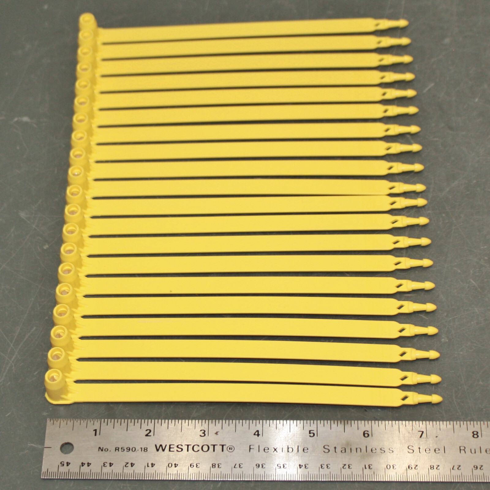(1000) TydenBrooks 7" Shipping Seals V30032B00, Yellow Plastic Truck Tie Strap