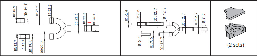 FQZHN-02D VRF Branch pipes for Midea, Trane and OEM includes insulation