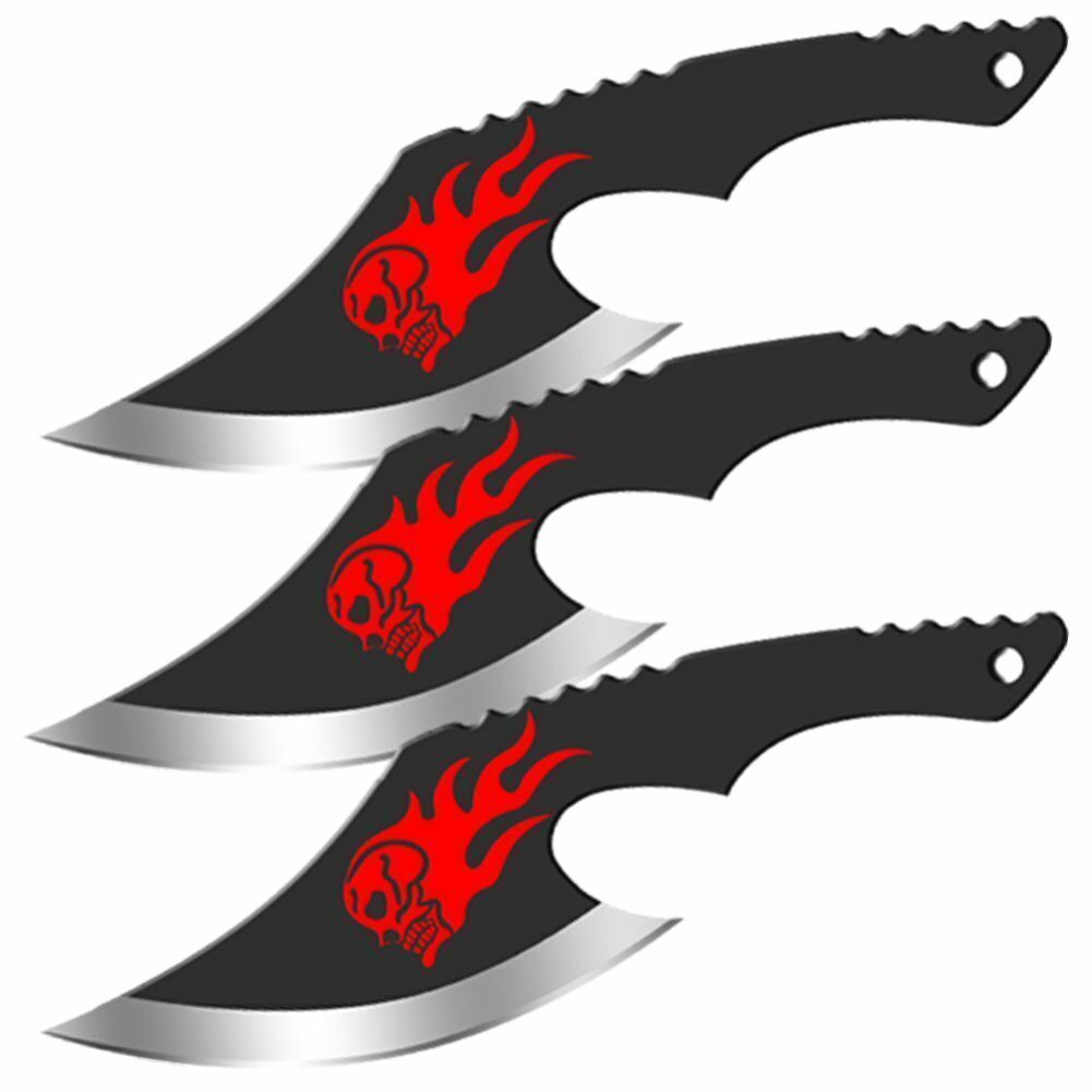 Martial Arts Throwing Axe Set - Fatal Blow Trio Practice Targets Stainless Steel