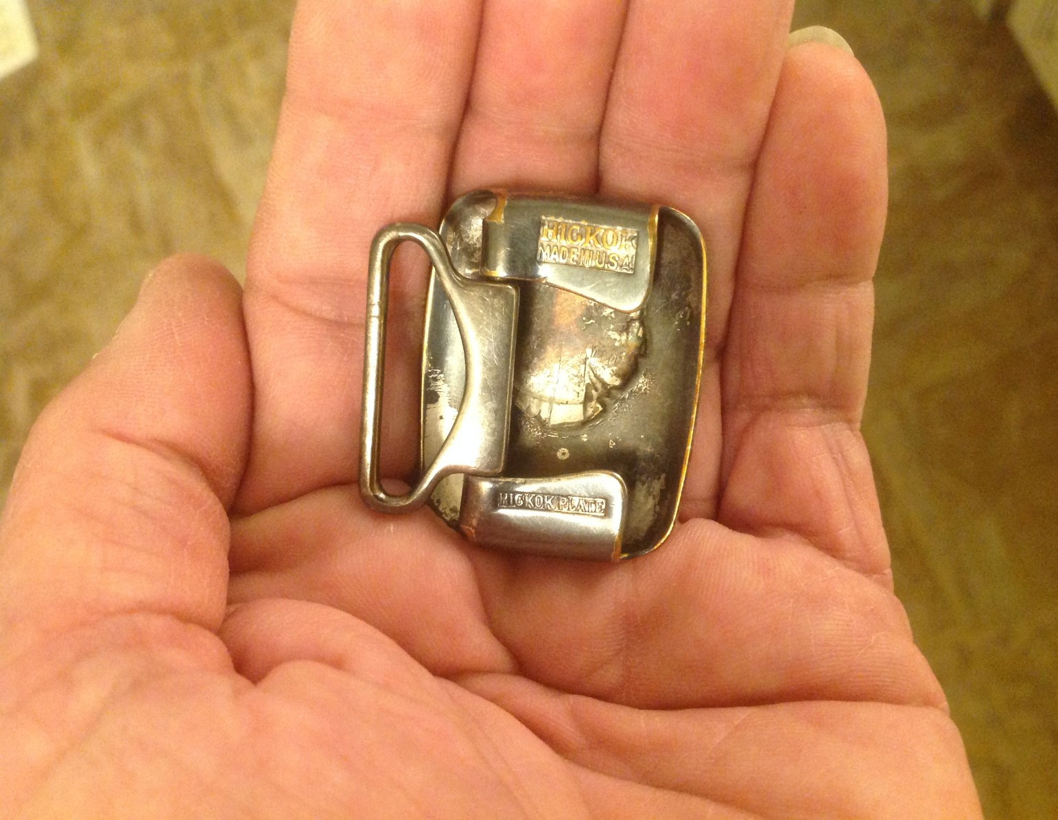 Indian Headdress TOTE Improved Order of Red Men RARE Hickok Belt Buckle BRONZE