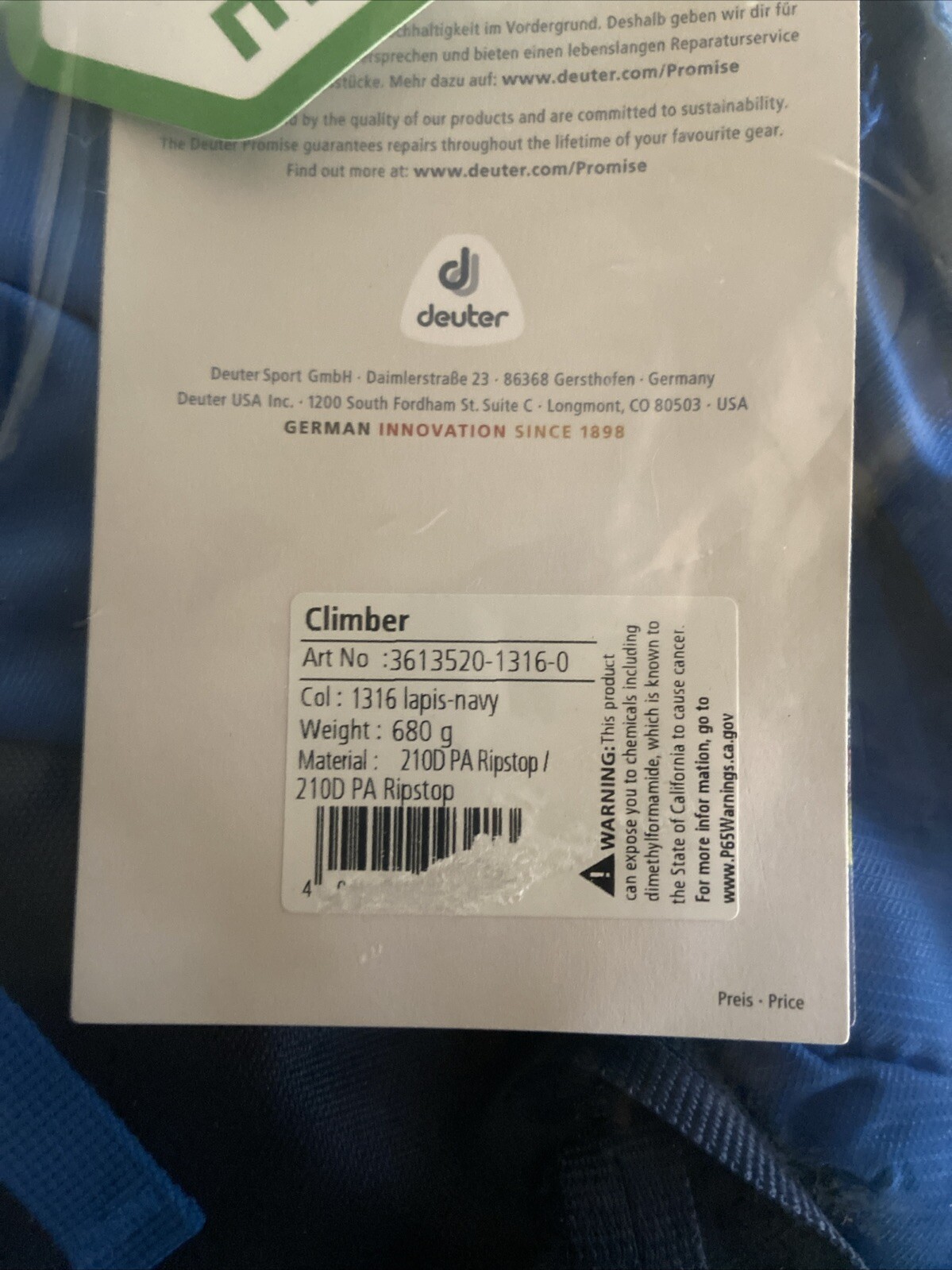 Deuter Climber Children's Hiking Daypack Backpack 22 liter - Blue