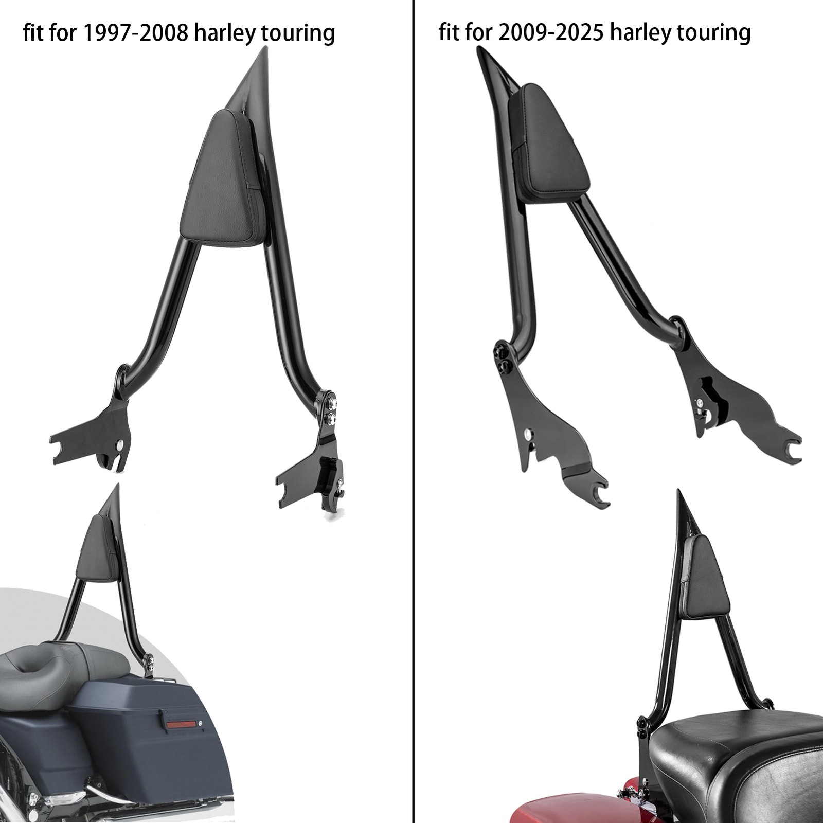 Tall Sissy Bar Backrest For Harley Touring Road King Electra Street Glide FLHT