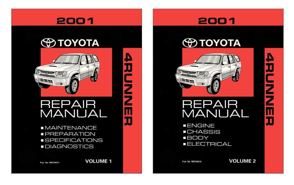 2001 Toyota 4-Runner Shop Service Repair Manual Book Engine Drivetrain OEM