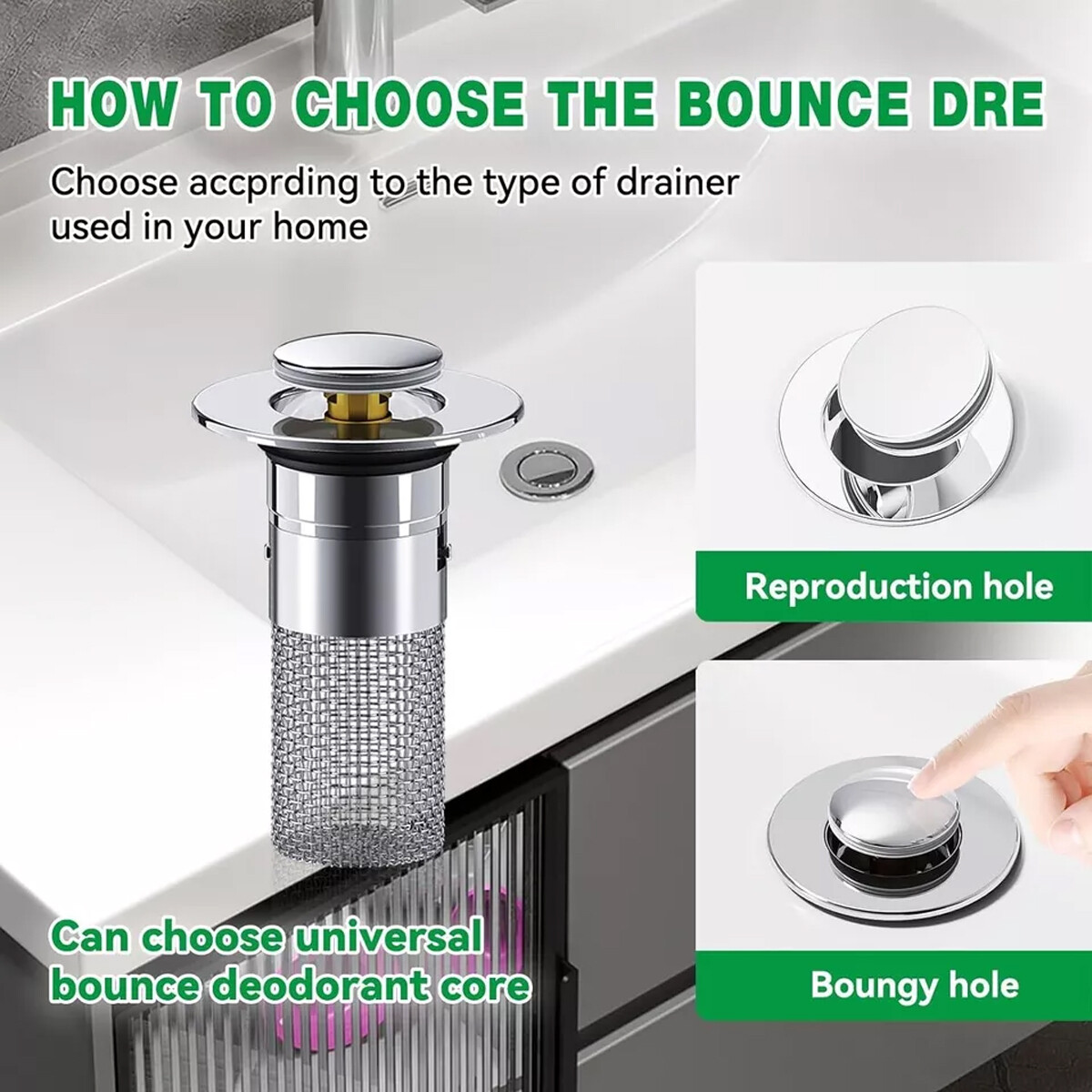 2 Pcs Bathroom Sink Stopper Hair Catcher Bathroom Pop Up Sink Drain Filter