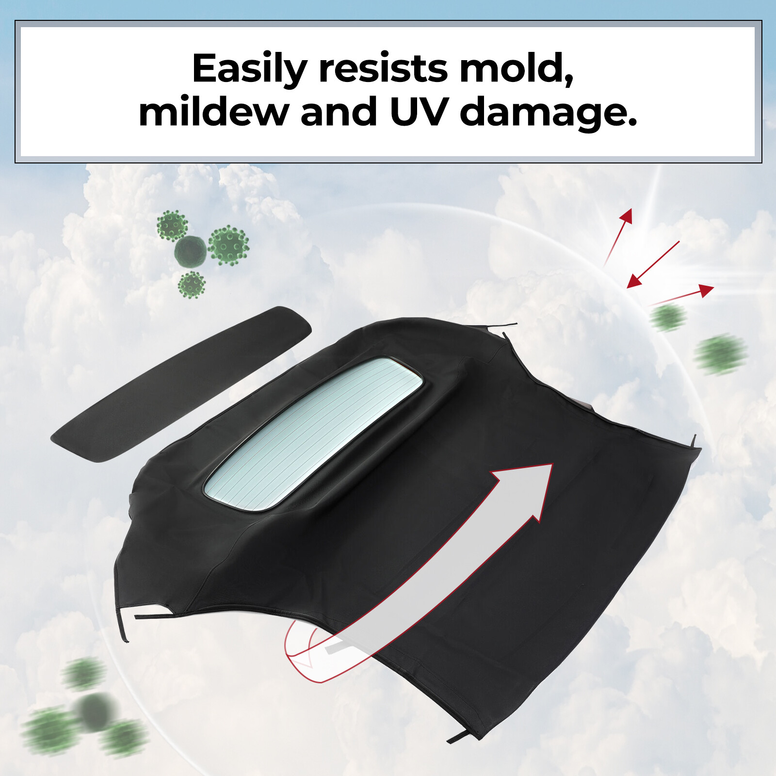 NEW For Audi TT Convertible 2000-2006 Soft Top W/ Heated Glass Window Black