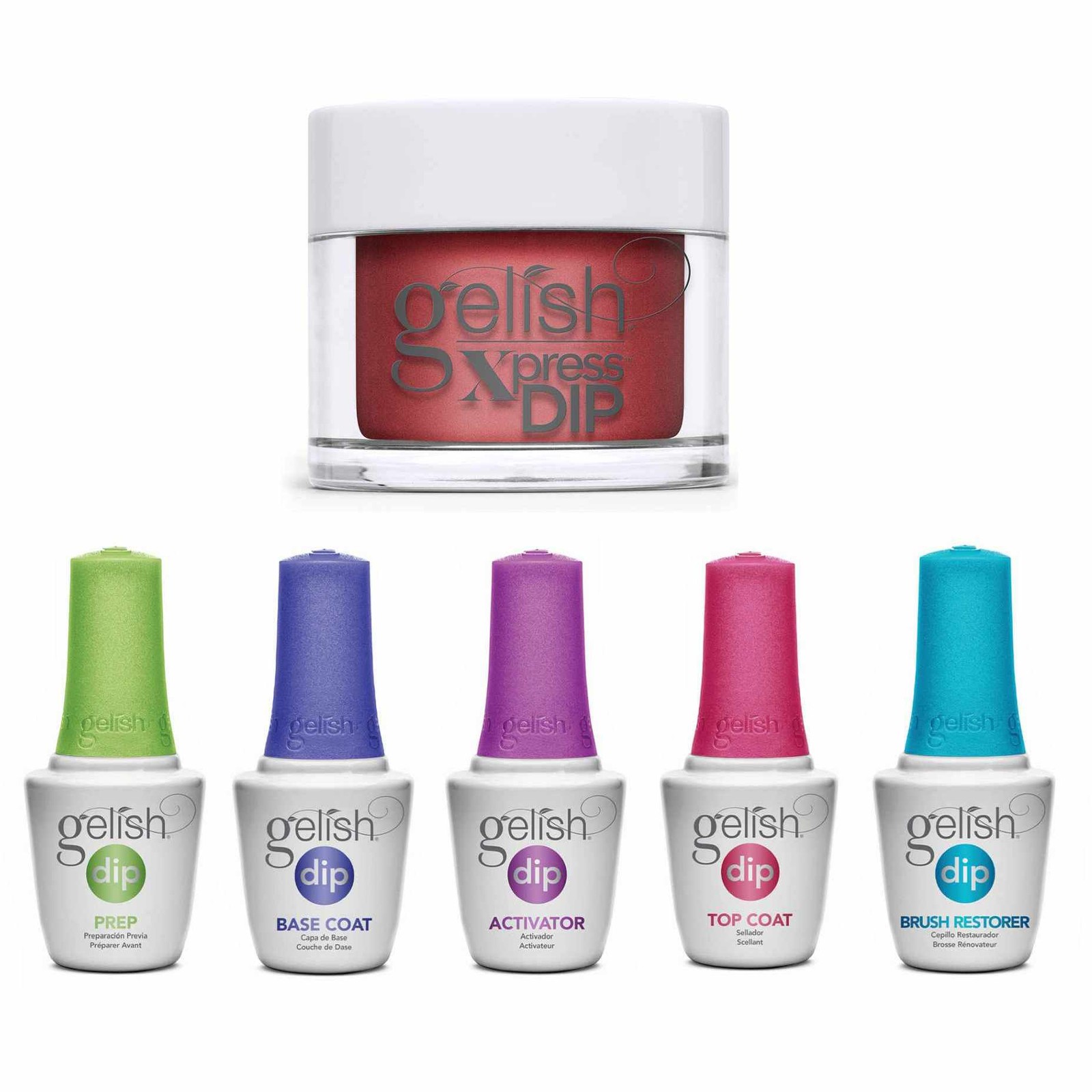 Gelish Xpress Dip Starter Bundle, Includes Candy Apple Red Shimmer