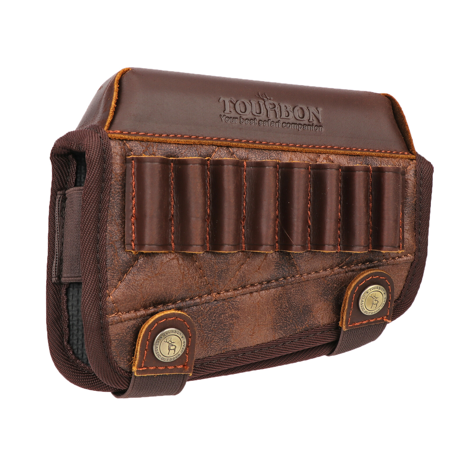 TOURBON PU Leather Cheek Riser Rest Rifle Buttstock Holder 308 WIN Ammo Carrier