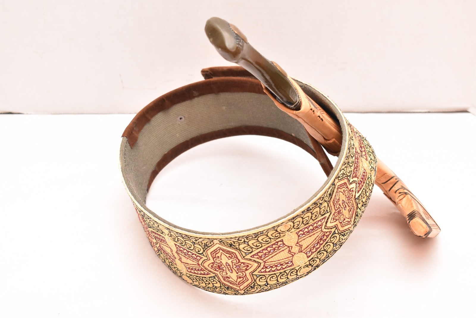 Beautiful Antique Authentic Yemeni Jambiya Dagger With Belt Knife Vintage-