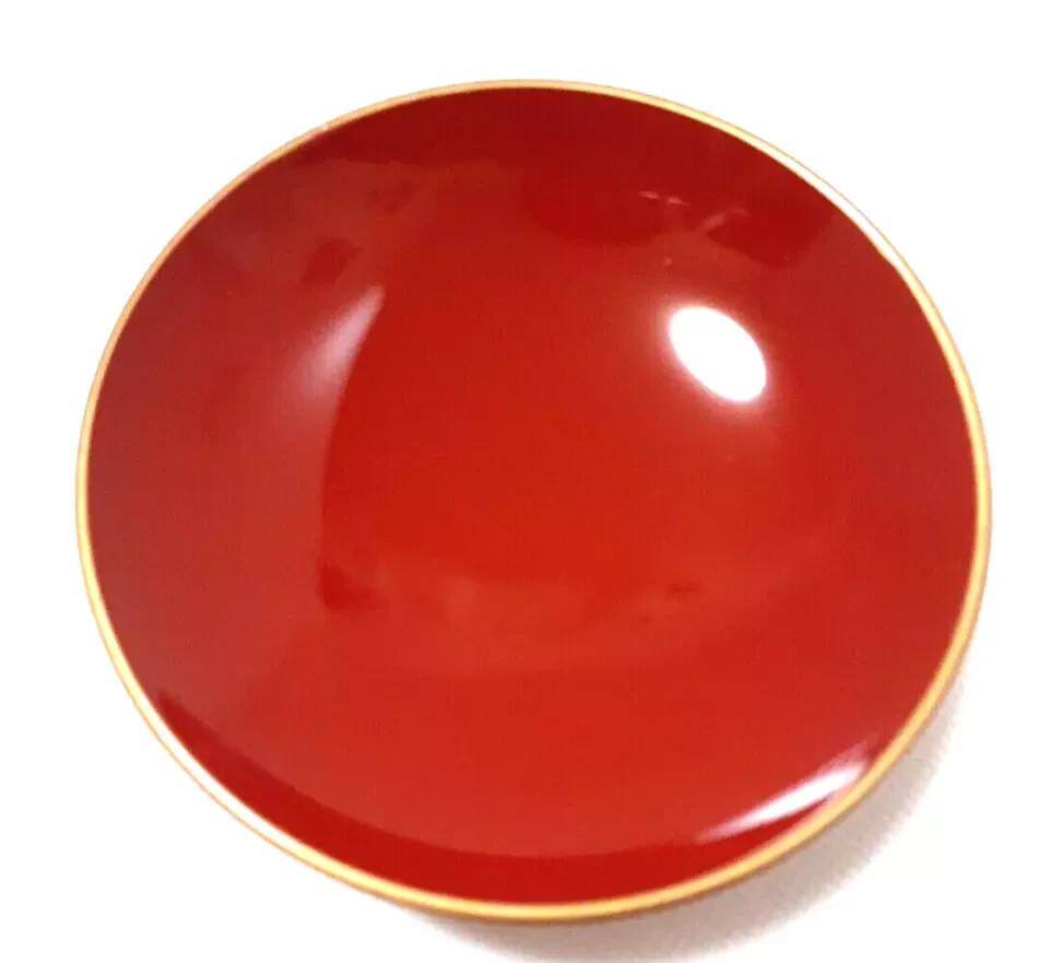 Sakazuki Japanese Sake Cup Traditional Vermilion Gold Edge