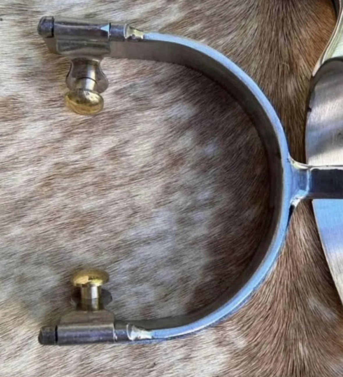 Pair Adult Size Stainless Steel Western Spurs Rasp Design