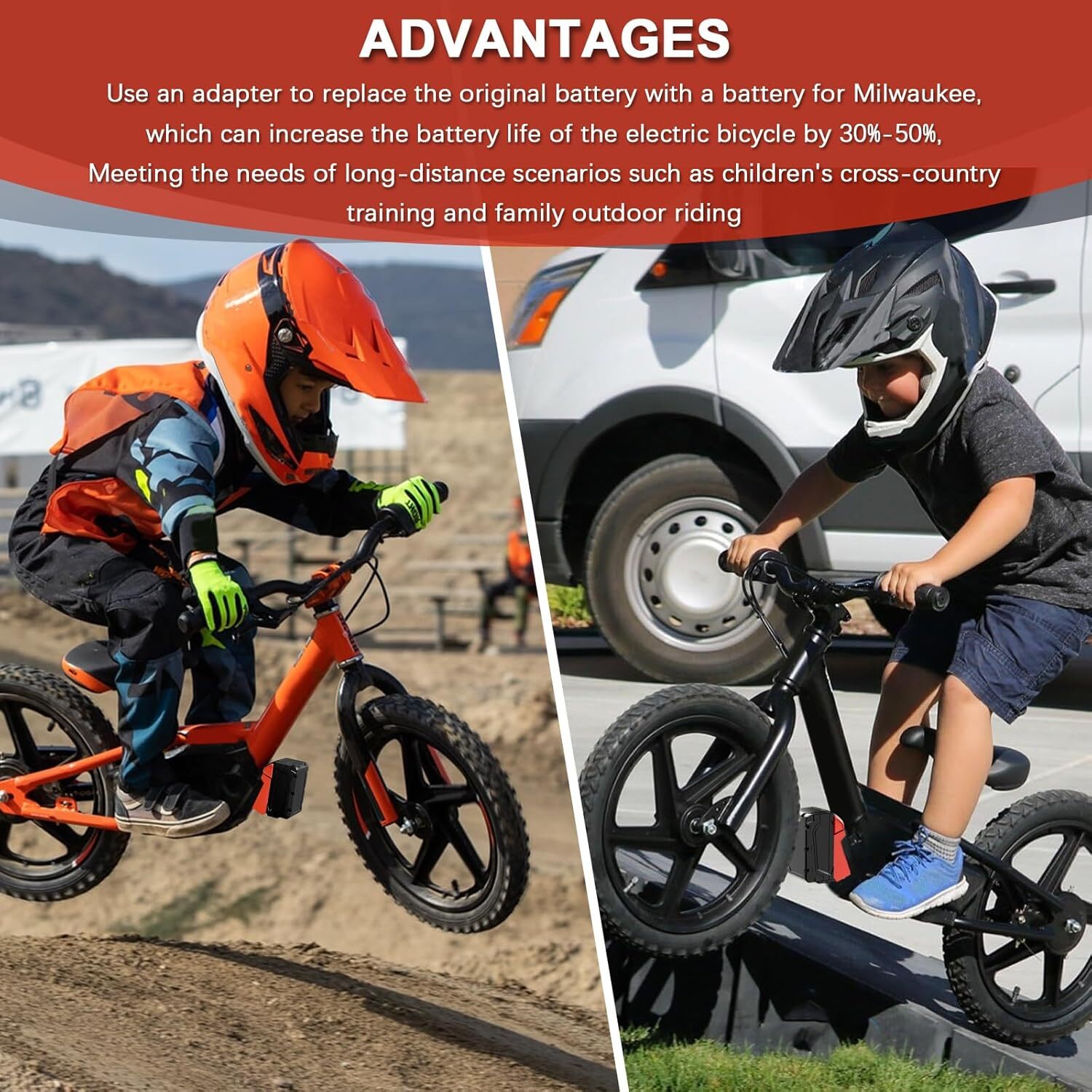 Battery Adapter for Stacyc 12" and 16" Fit for Mil.Waukee 18v Batteries