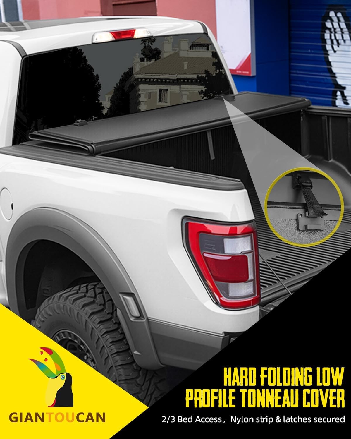 5.5ft (67.1") Bed Hard Tri Fold Low-profile Tonneau Cover For 2015-25 Ford F-150