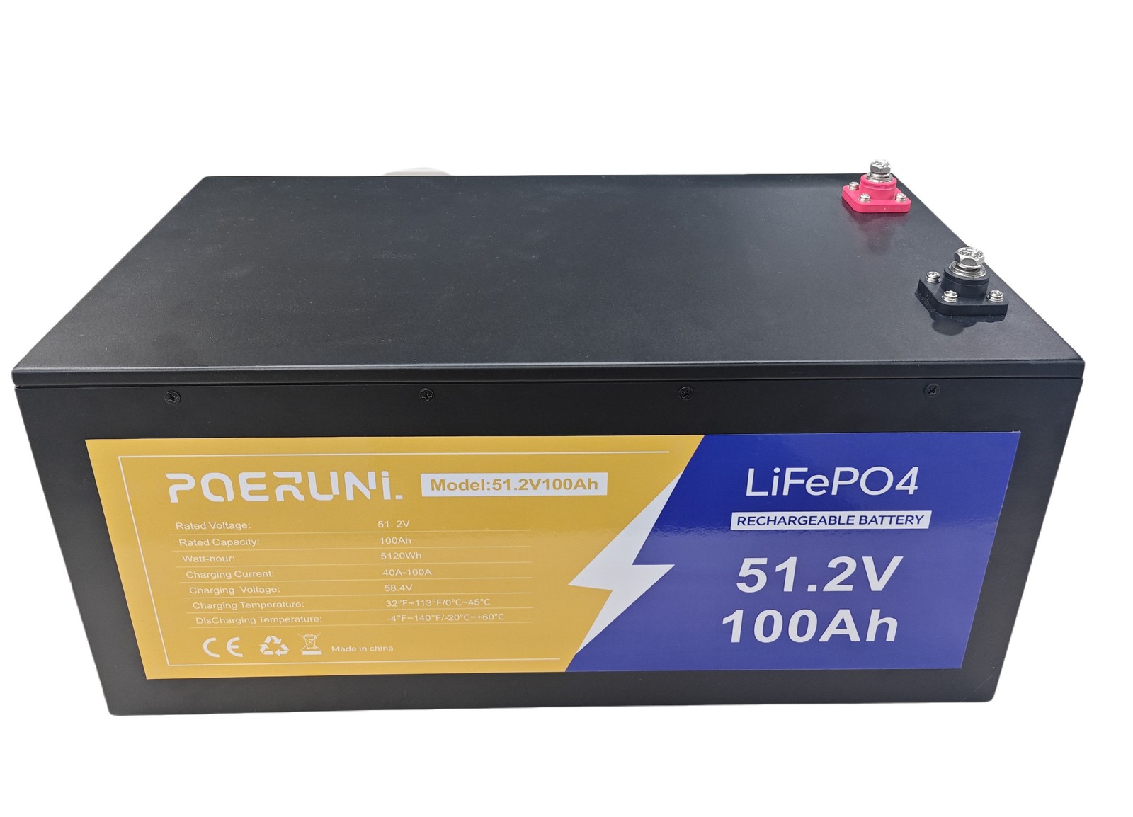 NEW 48V 100Ah LiFePO4 Lithium Battery 5120Wh Built-in BMS whit 58.4V 20A Charger