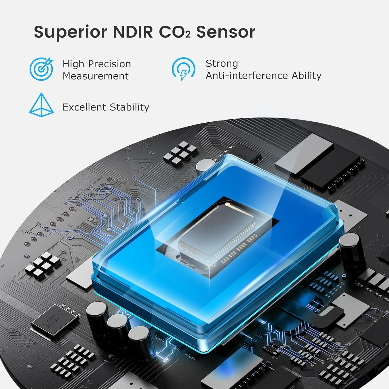 Portable CO2 Detector Mini Indoor air Monitor Home NDIR Sensor With Full Color