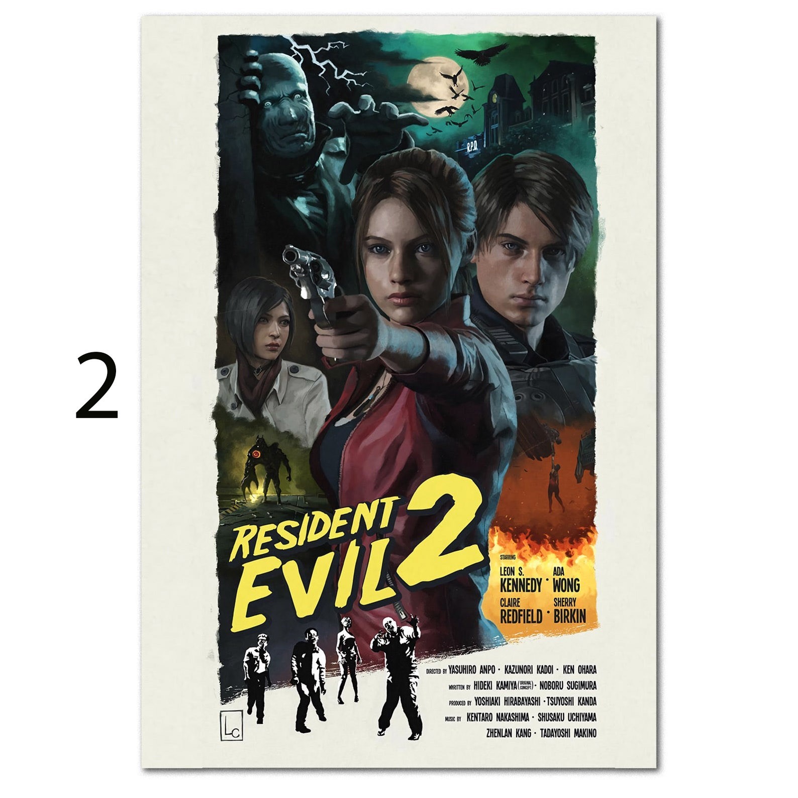 Resident Evil (1,2,3,4) Poster, Retro Movie Poster No Frame