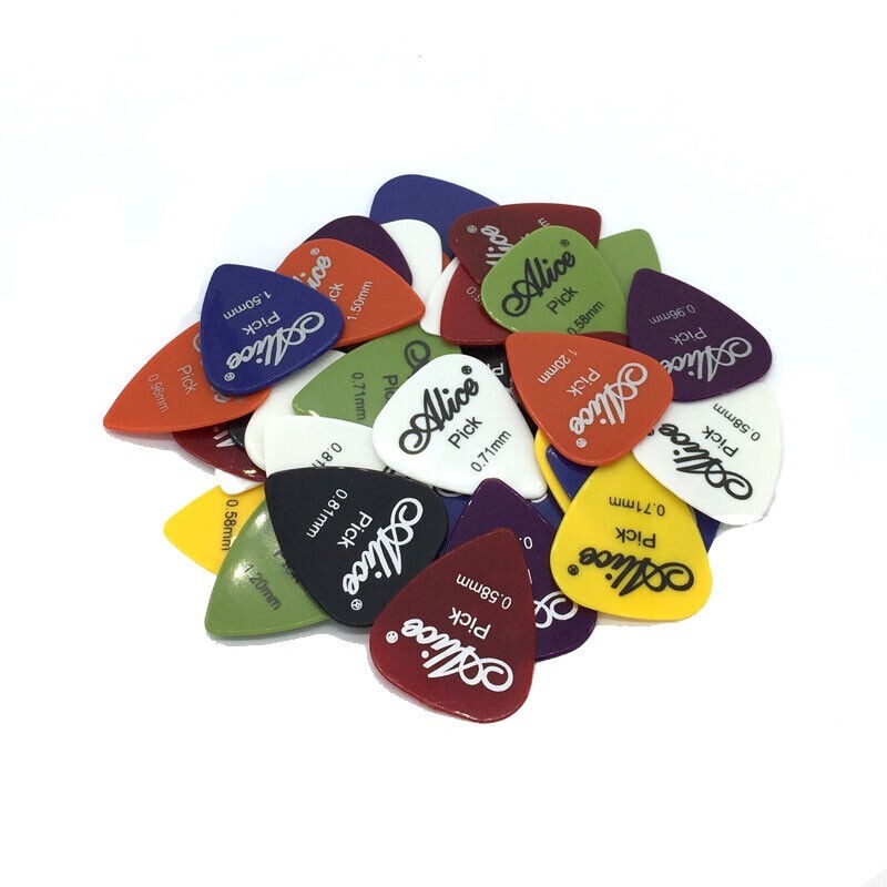 100pcs/lot Alice Assorted 0.58mm -1.50mm Anti-slip Nylon Guitar Picks Plectrums