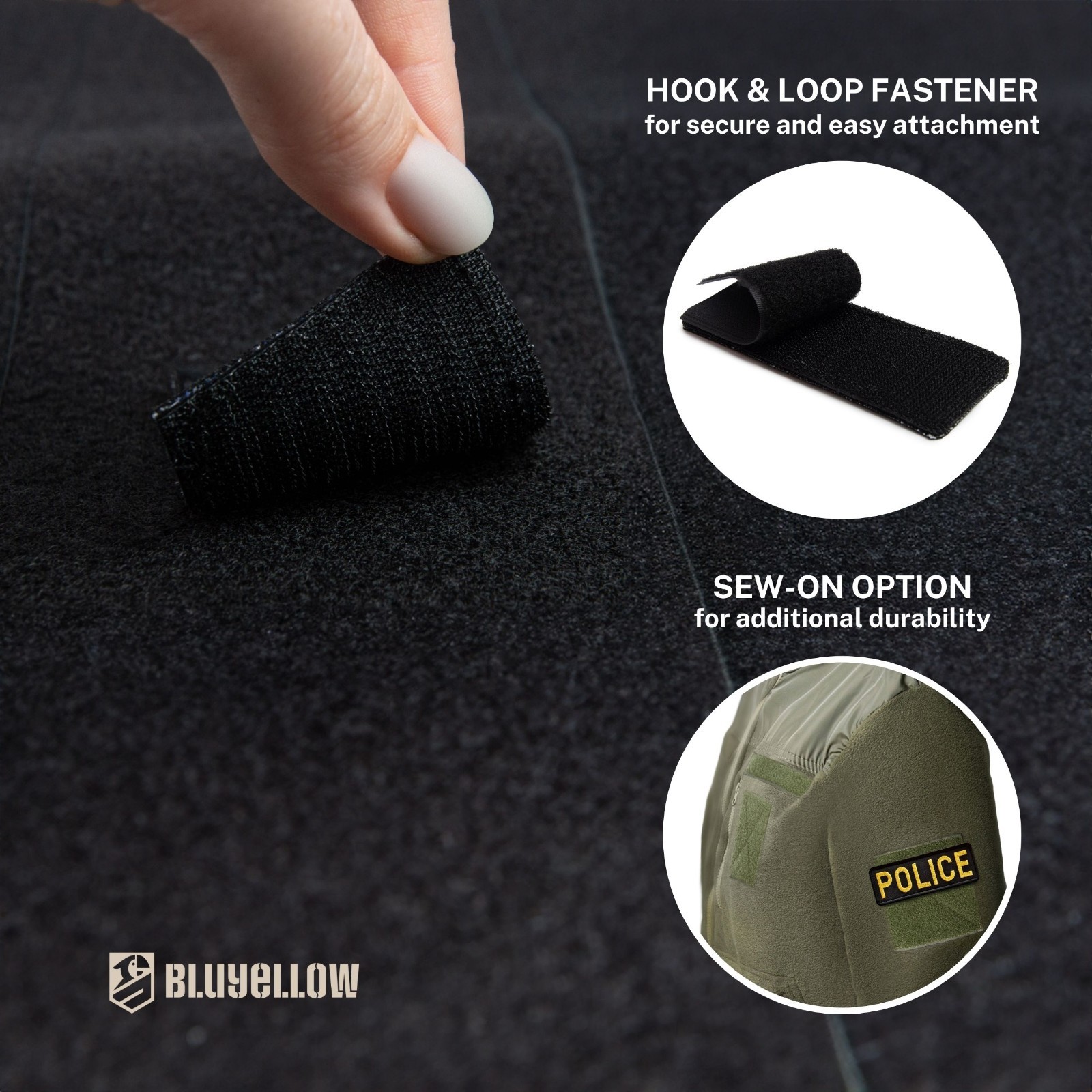 2-Piece Embroidered Patch for Vest, Jacket, Hook & Loop, Large & Small