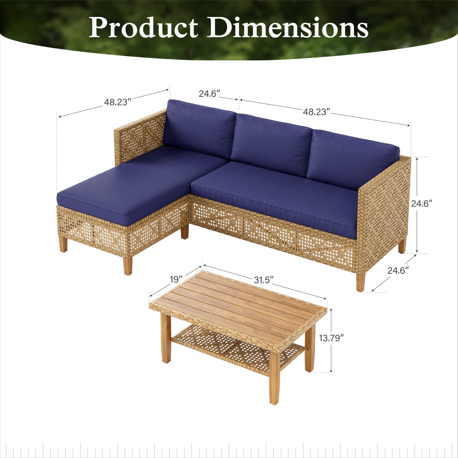 Outdoor Furniture Rattan Patio Furniture Set Patio Conversation Set Wicker Sofa