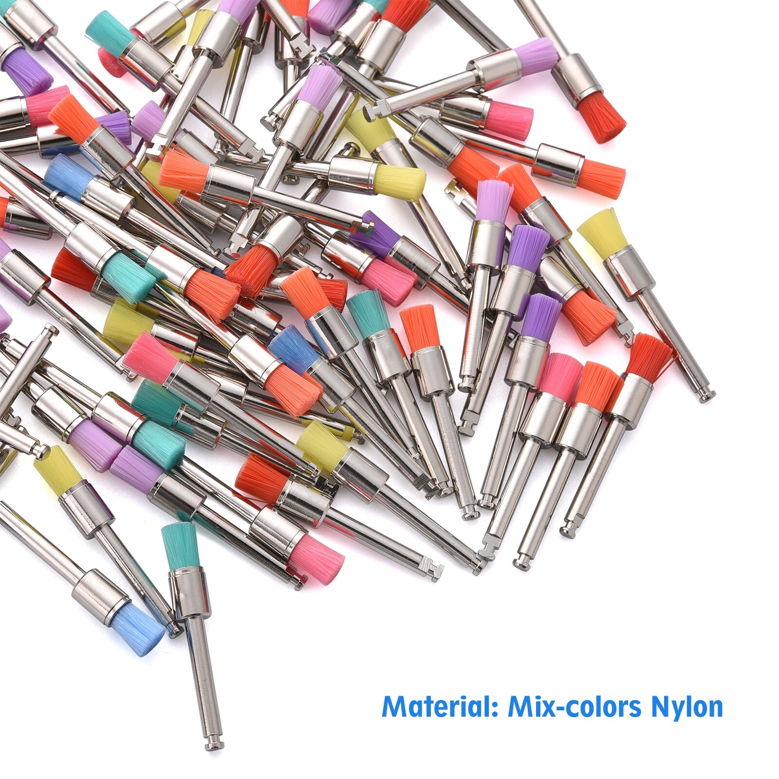 400 Disposable Dental Prophy Polishing Brush Latch Flat Type Rainbow
