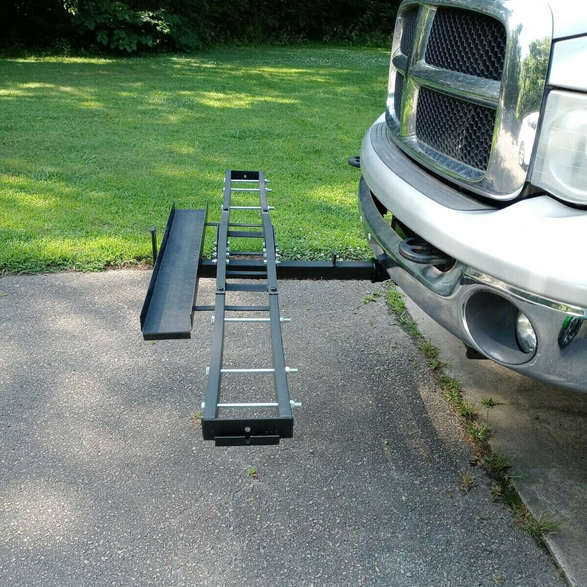 Black Motorcycle Scooter DirtBike Carrier Hauler Hitch Mount Rack Ramp Anti Tilt