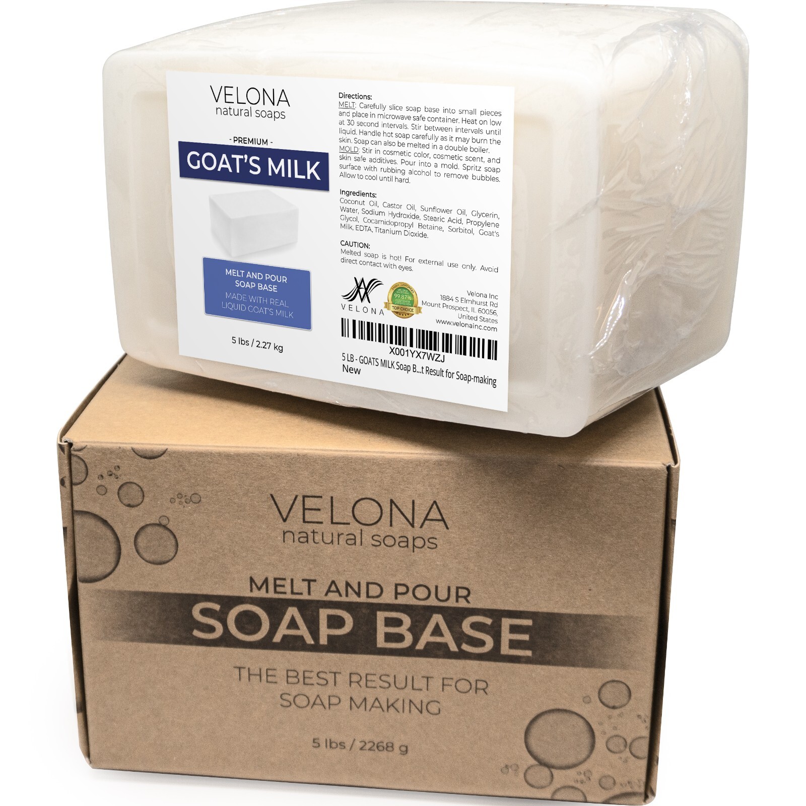 2,5,10,25 LB - GOATS MILK Soap Base by Velona | SLS/SLES free | Melt and Pour