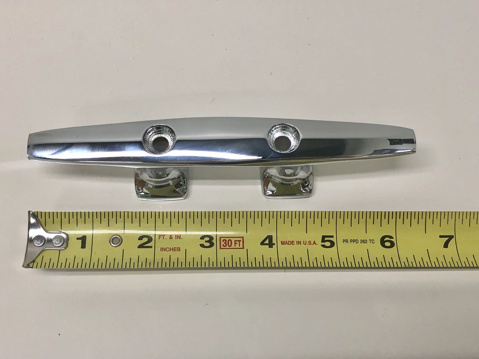 PAIR (2 qty) NEW 6-1/4" CHROME PLATED HEAVY BOAT CLEATS~ROPE TIE DOWNS~MARINE