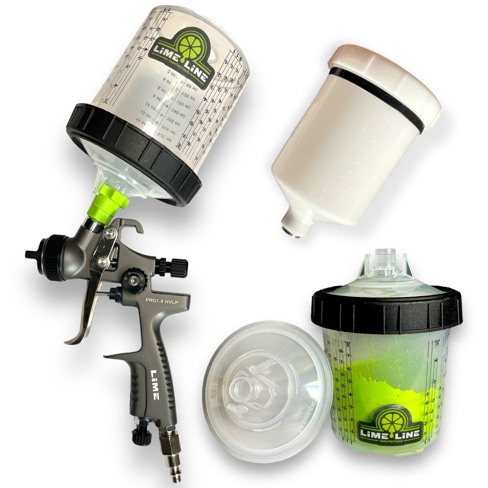 LiME LiNE 1.4 mm HVLP Paint Spray Gun with Cup for Automotive Paintwork