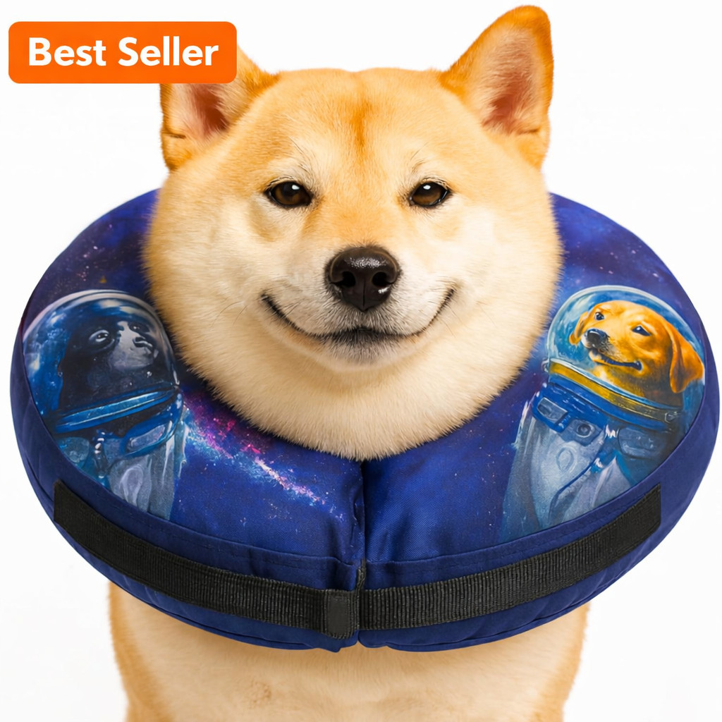 Inflatable Dog Recovery Collar Soft Donut Cone After Surgery Anti Lick