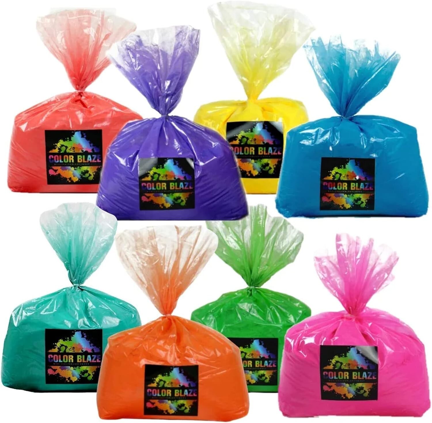 Color Blaze - 8 Pack Color Powder - 5lbs Each of Eight Colors Holi Festivals