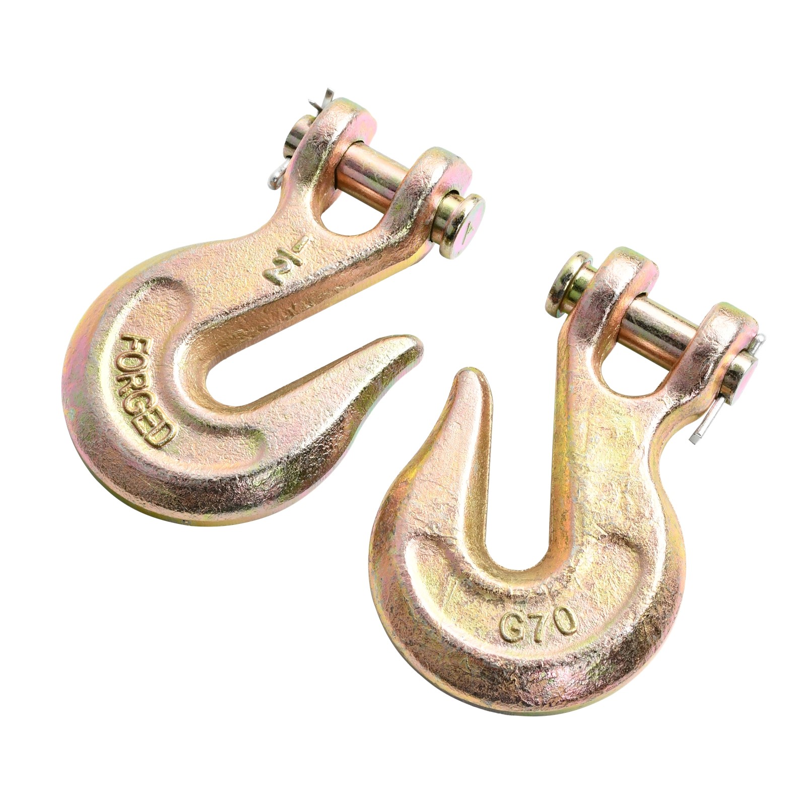 2PCS 1/2" G70 Clevis Grab Hooks Chain Hook Tie Down Towing Flatbed Truck Trailer